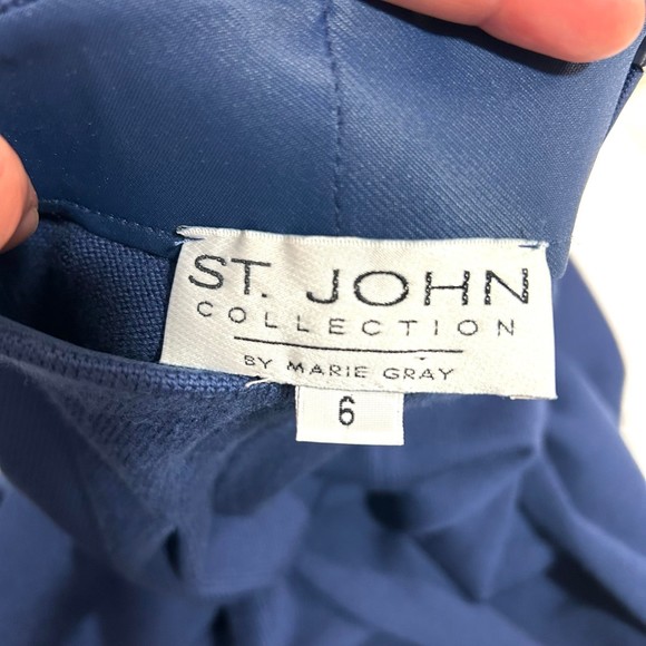 St John Collection Marie Gray Santana Knit Ankle Pants - Picture 6 of 7